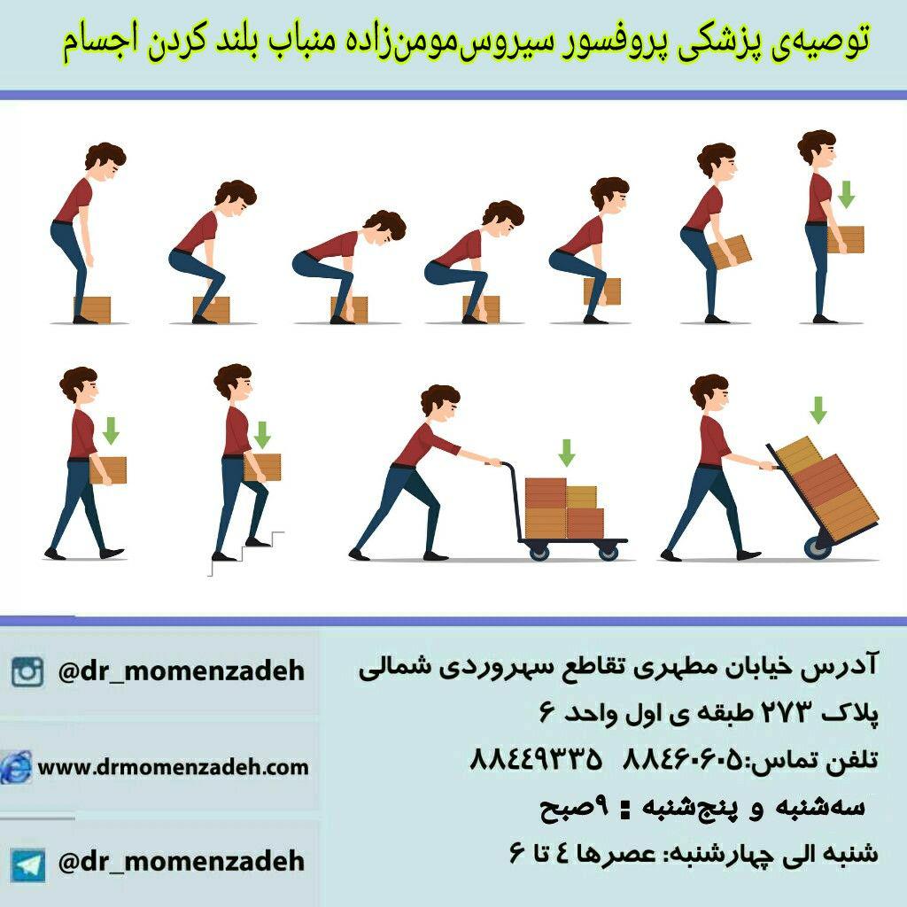 موقع به زمین گذاشتن جسم همان دستوراتی را که موقع بلند کردن رعایت کرده اید به خاطر داشته باشید.