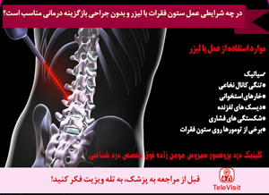 در چه شرایطی عمل ستون فقرات با لیزر و بدون جراحی باز بهترین درمان است؟