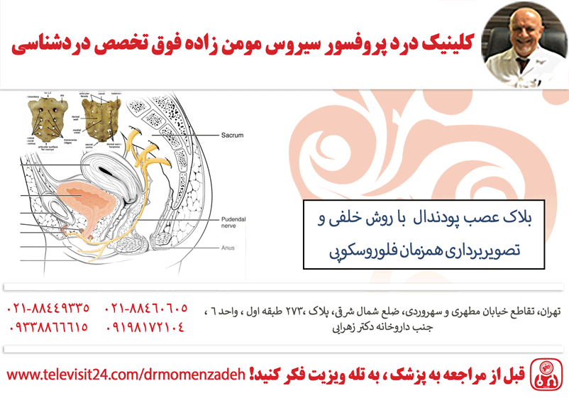 بلاک عصب پودندال (Pudendal) با روش خلفی (Posterior) و تصویربرداری همزمان فلوروسکوپی